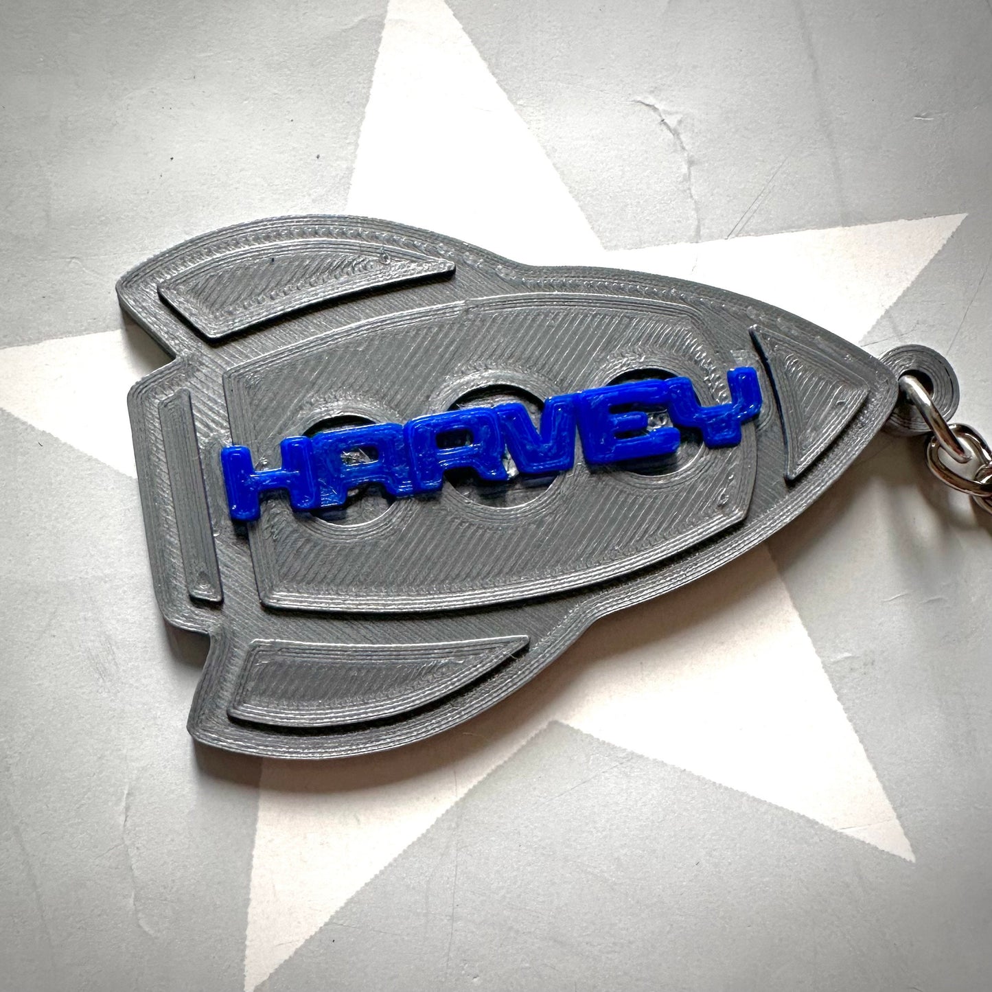 Rocket Keyring - Space - Spaceship Keychain - Personalised 3D Printed - Party Bag Favours - Gifts under 5 pounds - Fun Gift - Aliens