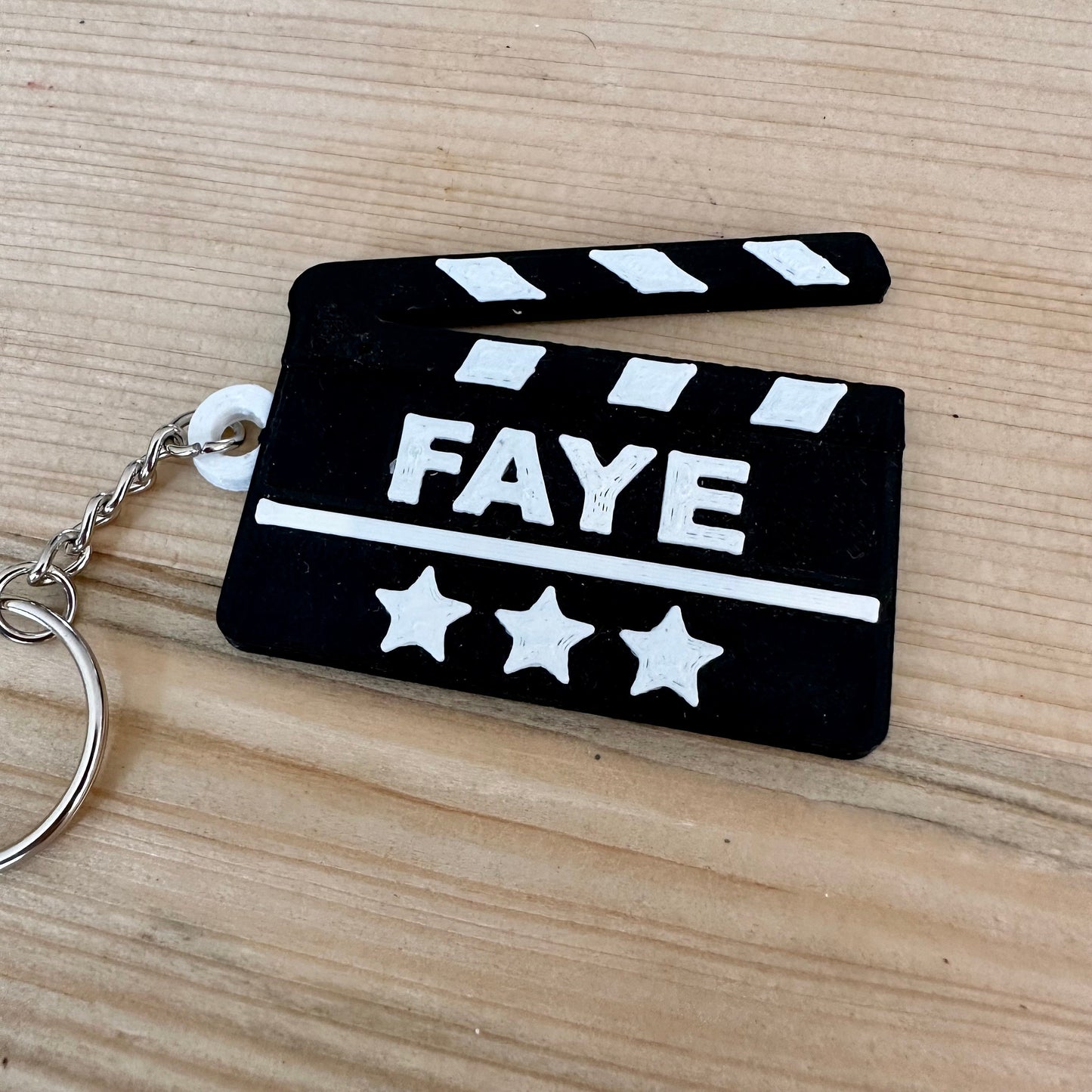 Movie Clipboard Keyring - Keychain - Personalised 3D Printed - Film Fan - Fun Gift - Stocking Filler - Movie Night - Popcorn - Sleepover