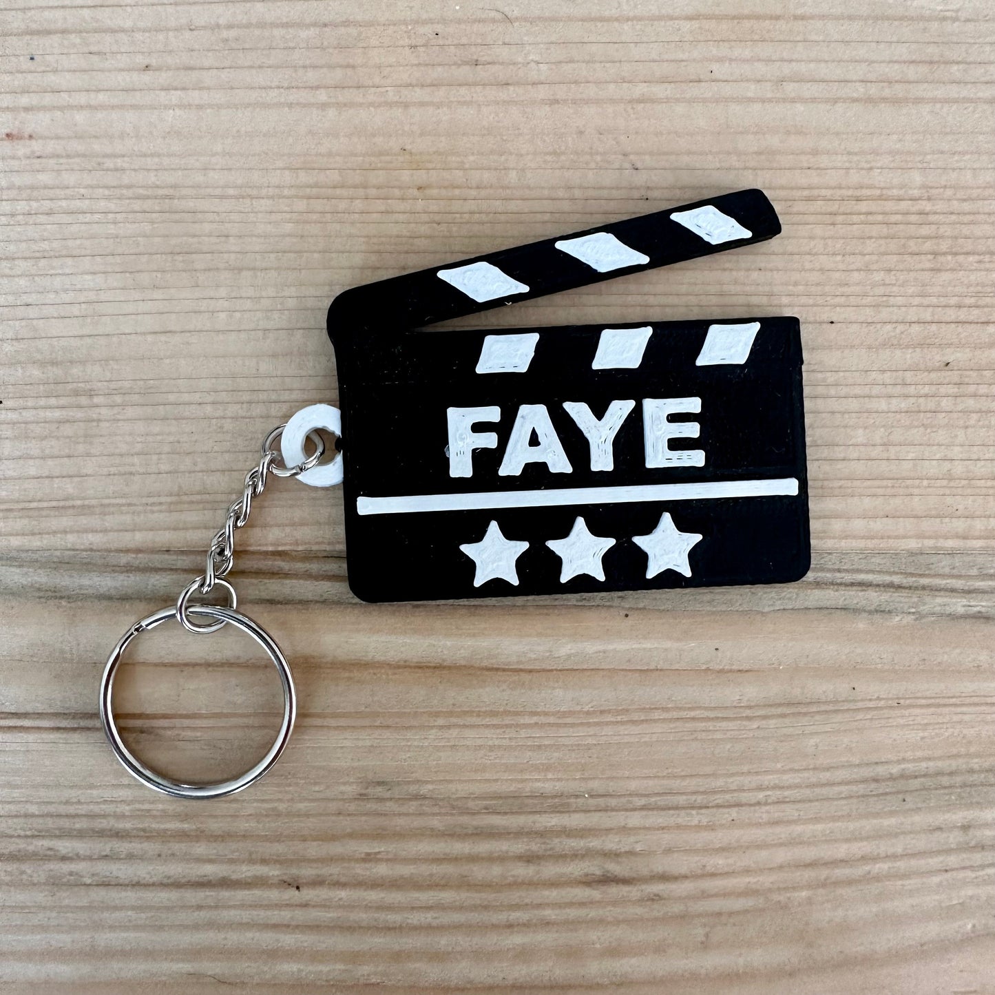 Movie Clipboard Keyring - Keychain - Personalised 3D Printed - Film Fan - Fun Gift - Stocking Filler - Movie Night - Popcorn - Sleepover