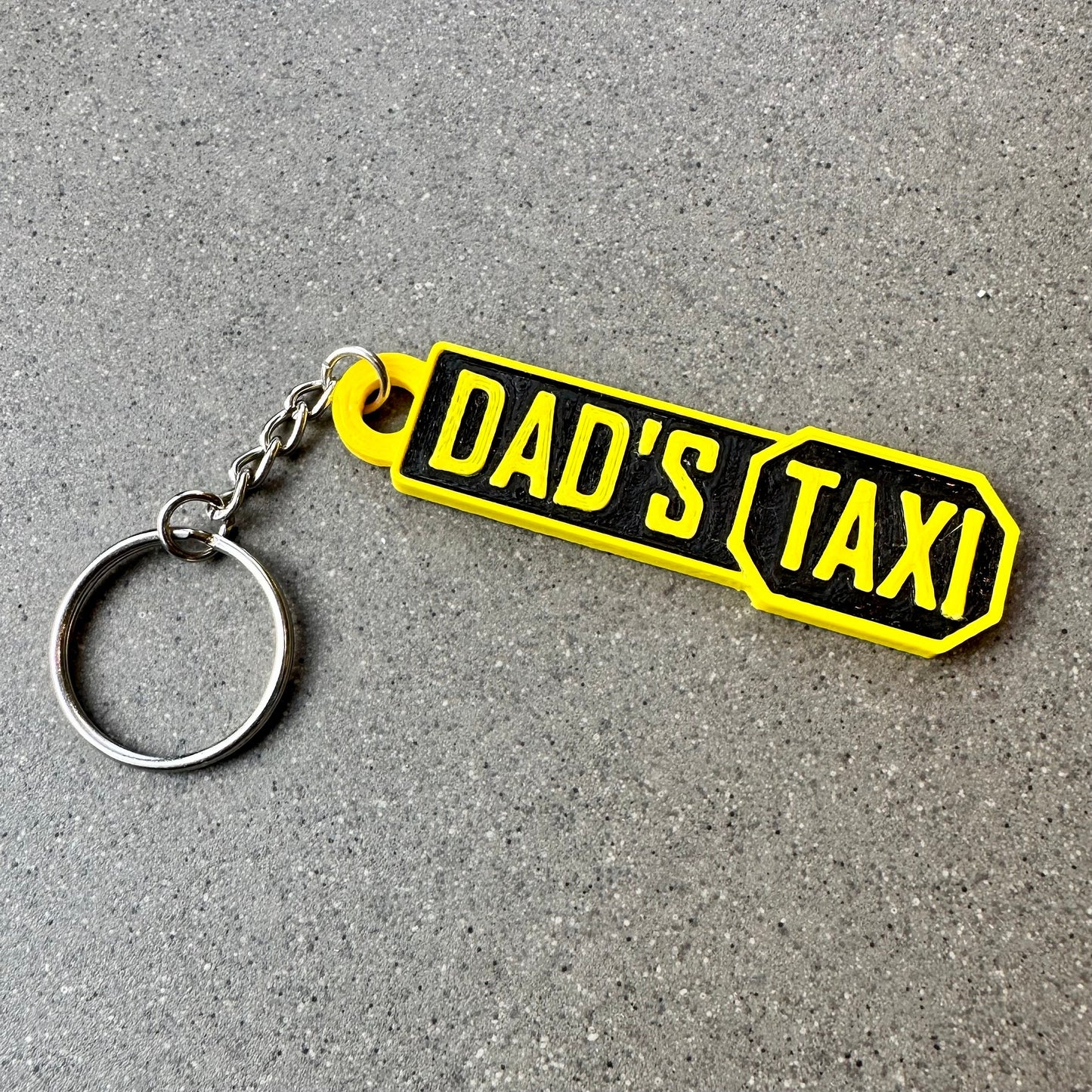 Mum Dad Taxi Keyring - Keychain - Personalised Personalized 3D Printed - Fun Gift - Taxi Driver - Parents - Children - Numberplate - Driver