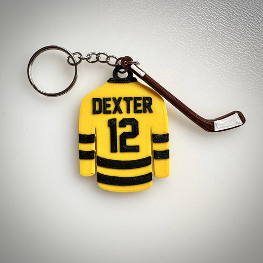 Ice Hockey Shirt Keyring - Keychain - Personalised 3D Printed - Team - Sportsman - Fun Gift - Stocking Filler - Sports - Ice Skates Rink